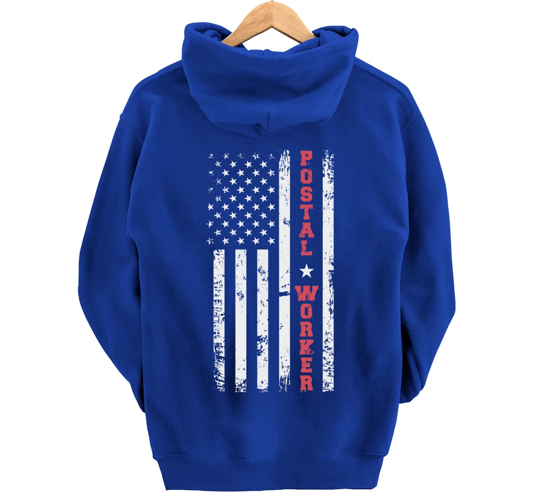 Post Office Patriotic Postal Worker American Flag Pullover Hoodie