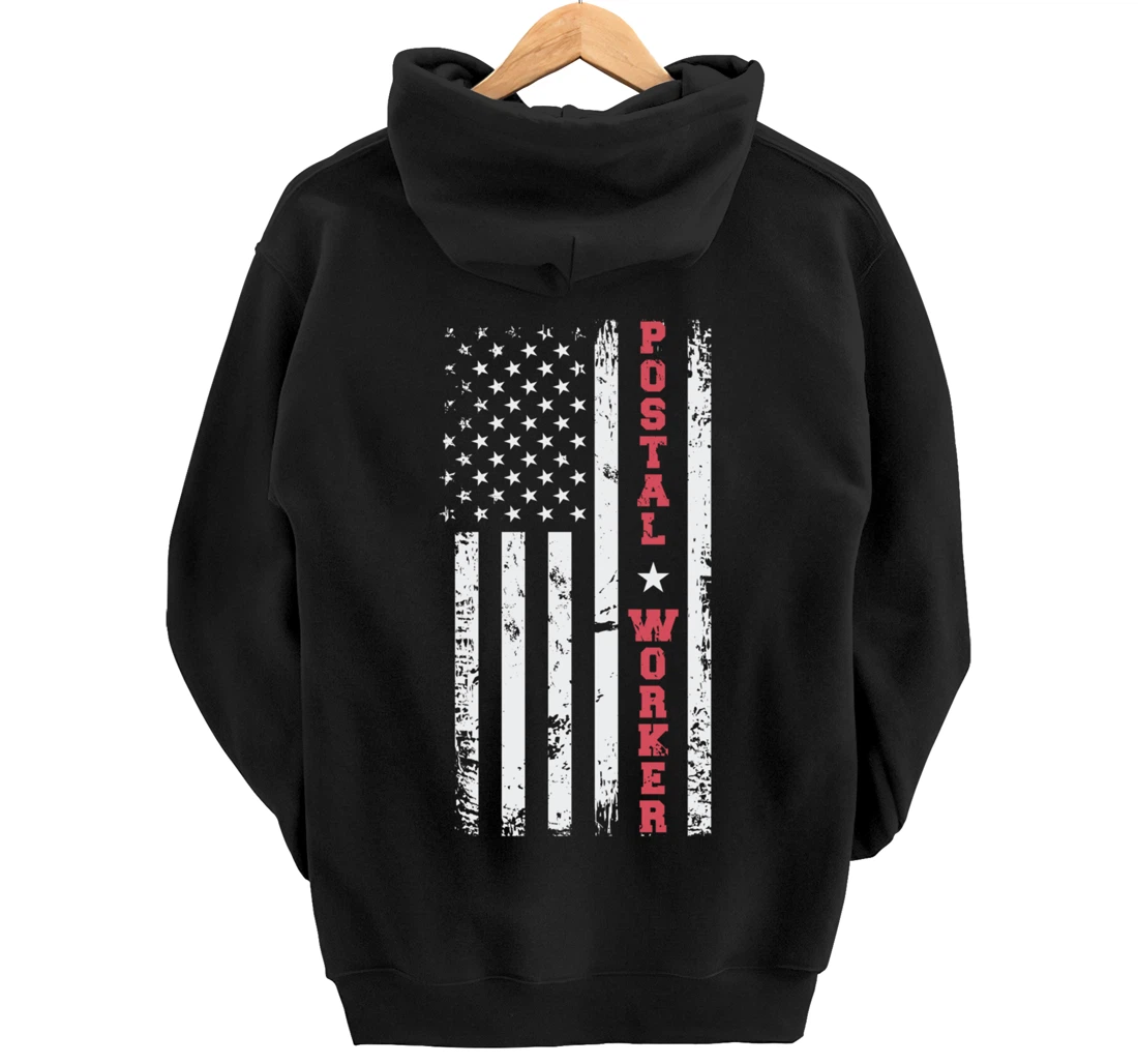 Post Office Patriotic Postal Worker American Flag Pullover Hoodie