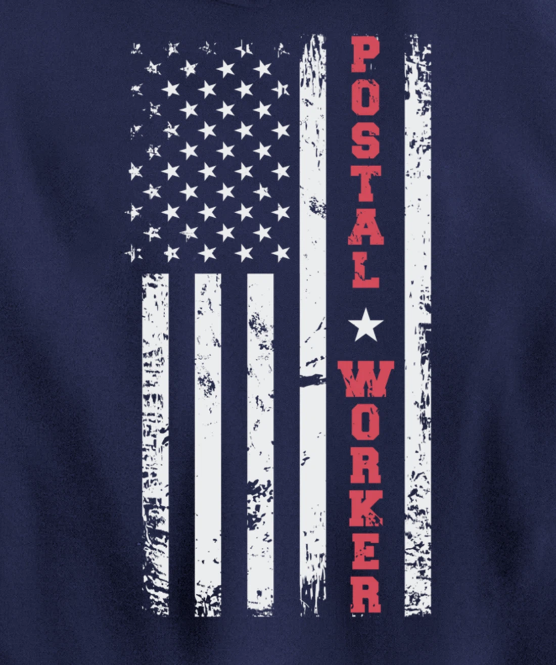 Post Office Patriotic Postal Worker American Flag Pullover Hoodie