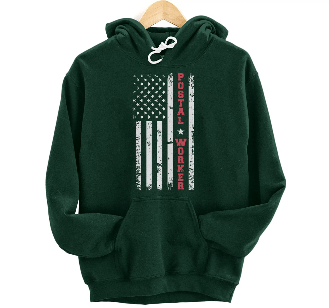 Post Office Patriotic Postal Worker American Flag Pullover Hoodie