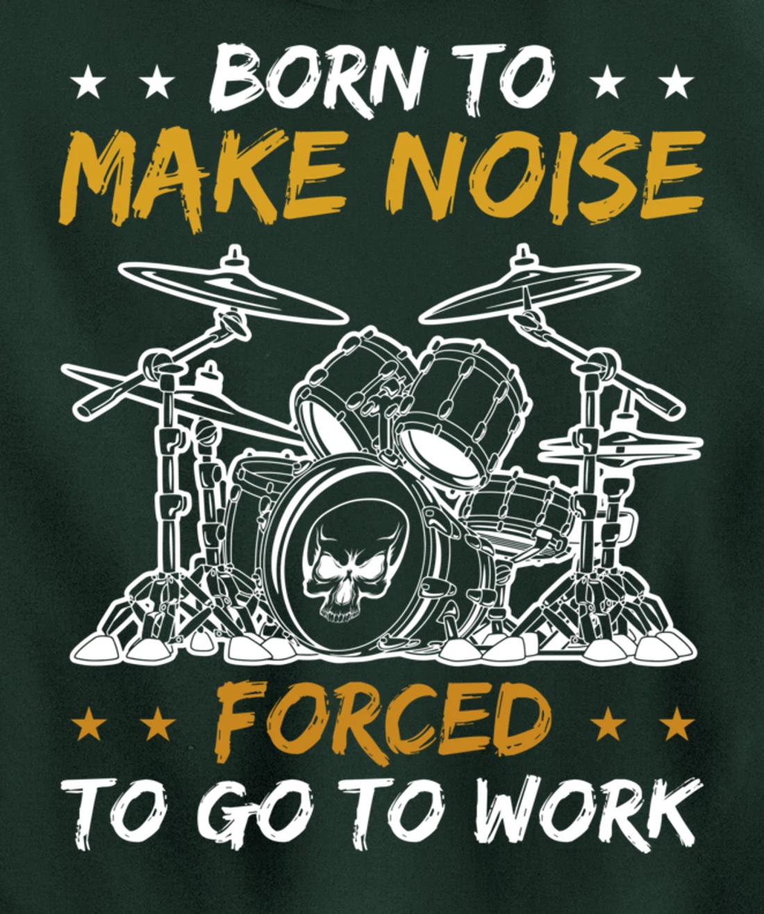 Drumming Born To Play Drums Rock Music Drummer Pullover Hoodie