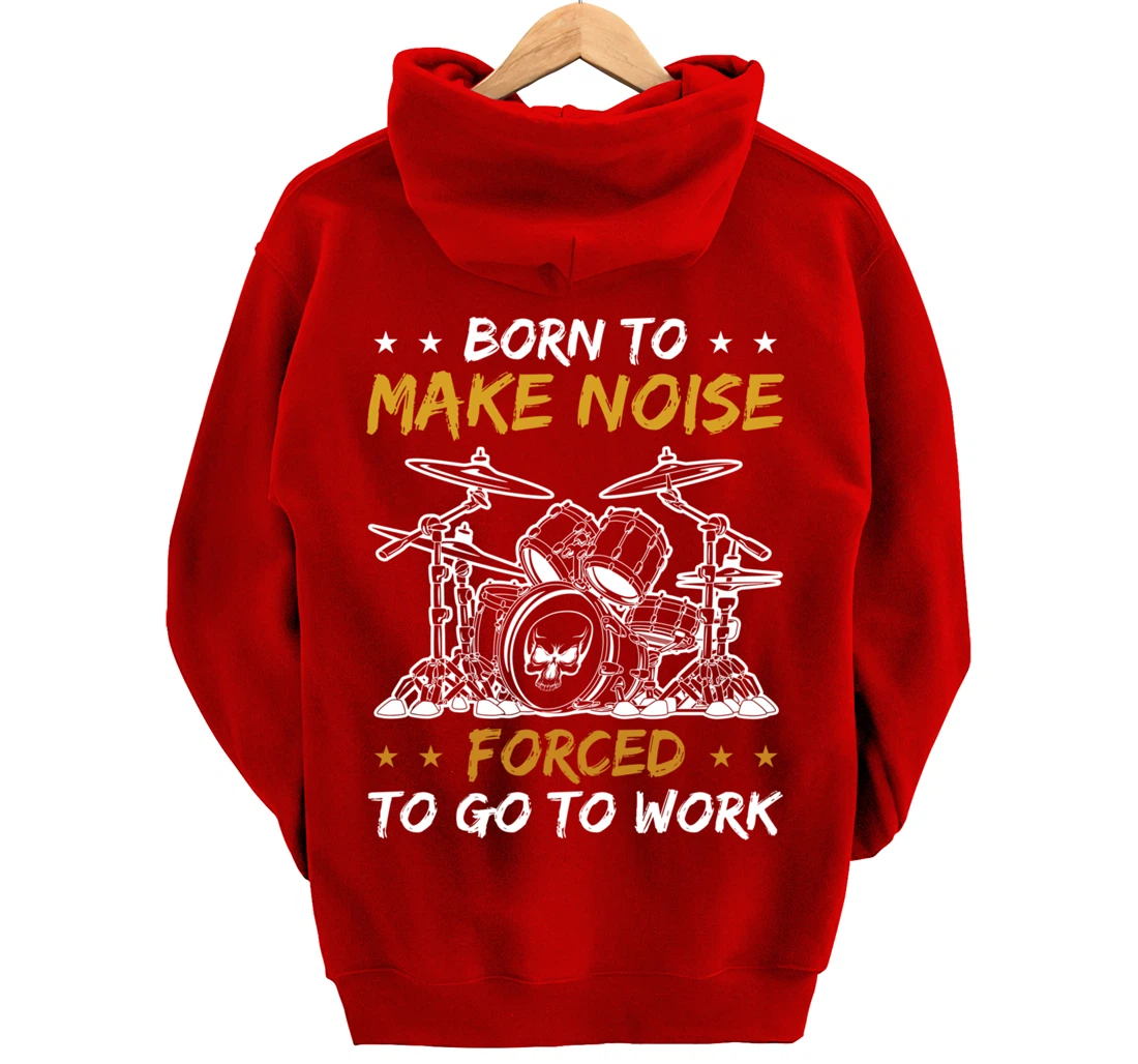 Drumming Born To Play Drums Rock Music Drummer Pullover Hoodie