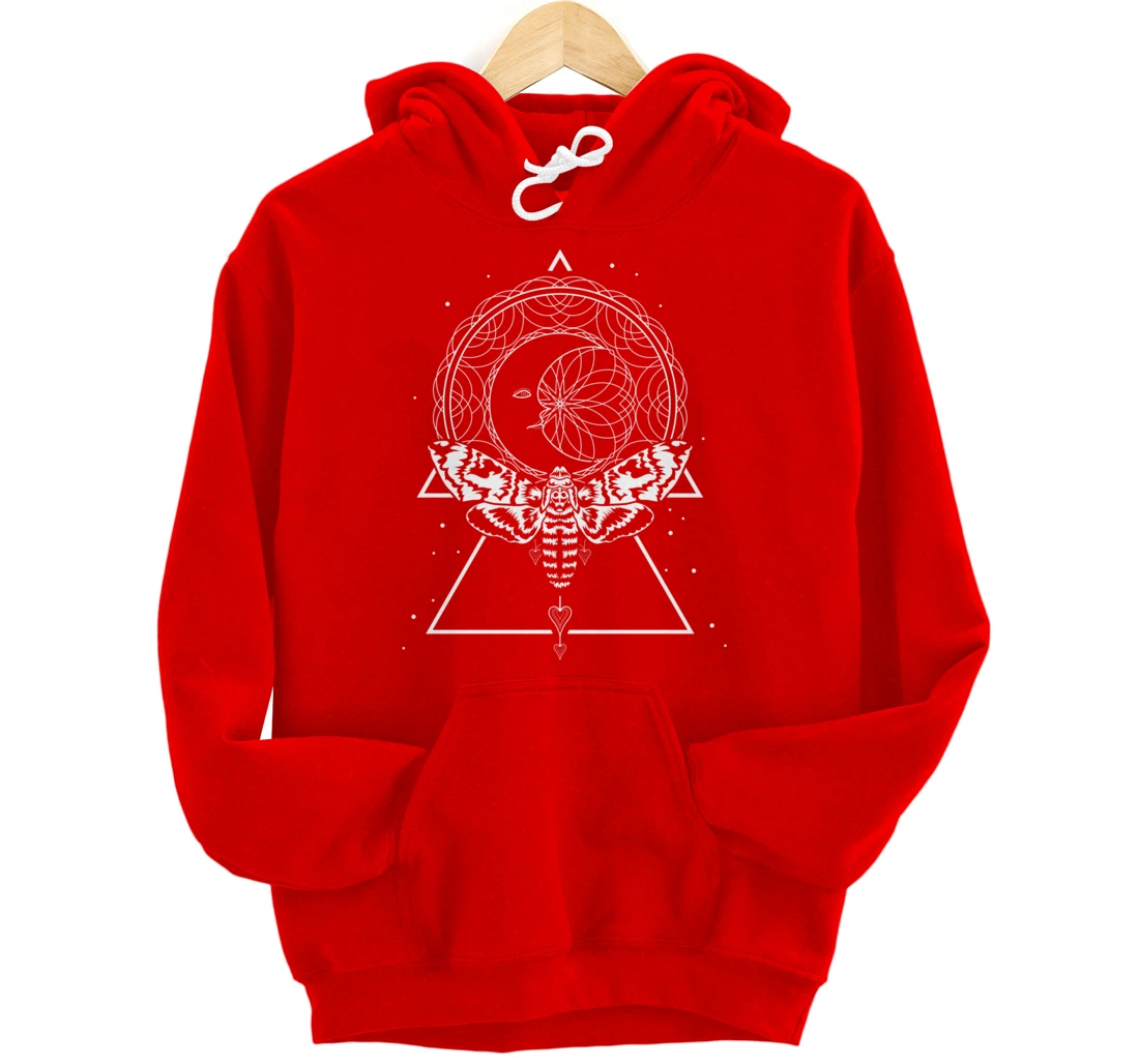 Mystical Wiccan Occult Insect Dragonfly Crescent Moon Pullover Hoodie
