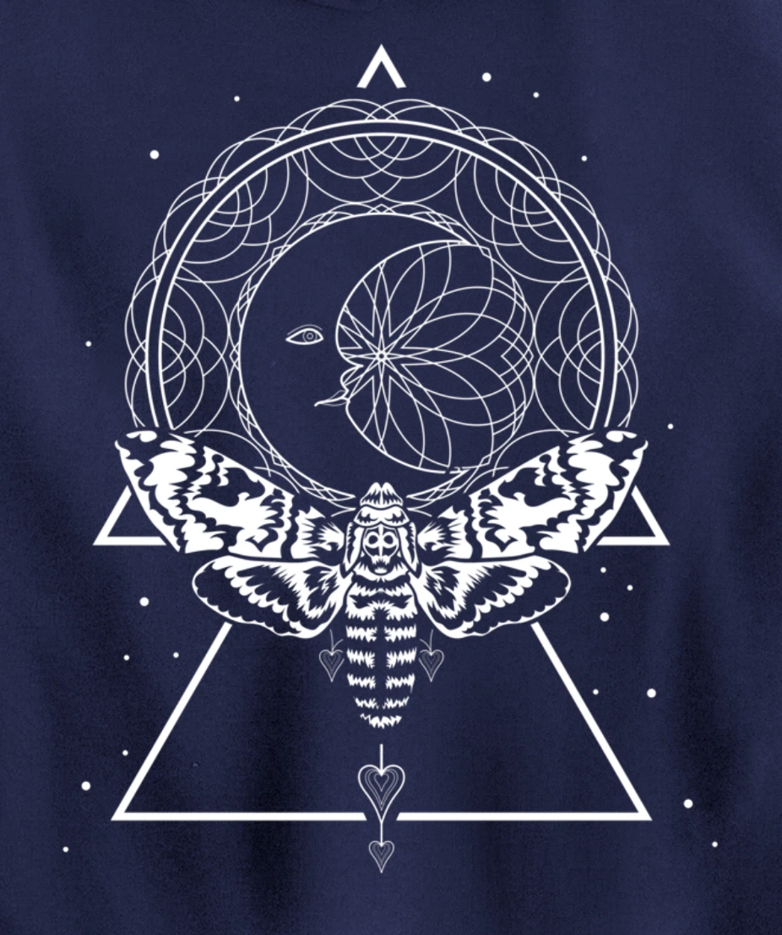 Mystical Wiccan Occult Insect Dragonfly Crescent Moon Pullover Hoodie