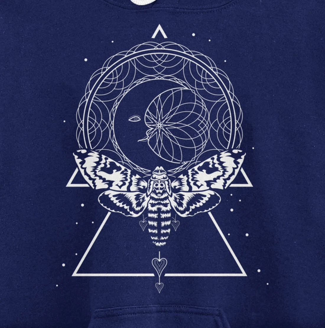 Mystical Wiccan Occult Insect Dragonfly Crescent Moon Pullover Hoodie
