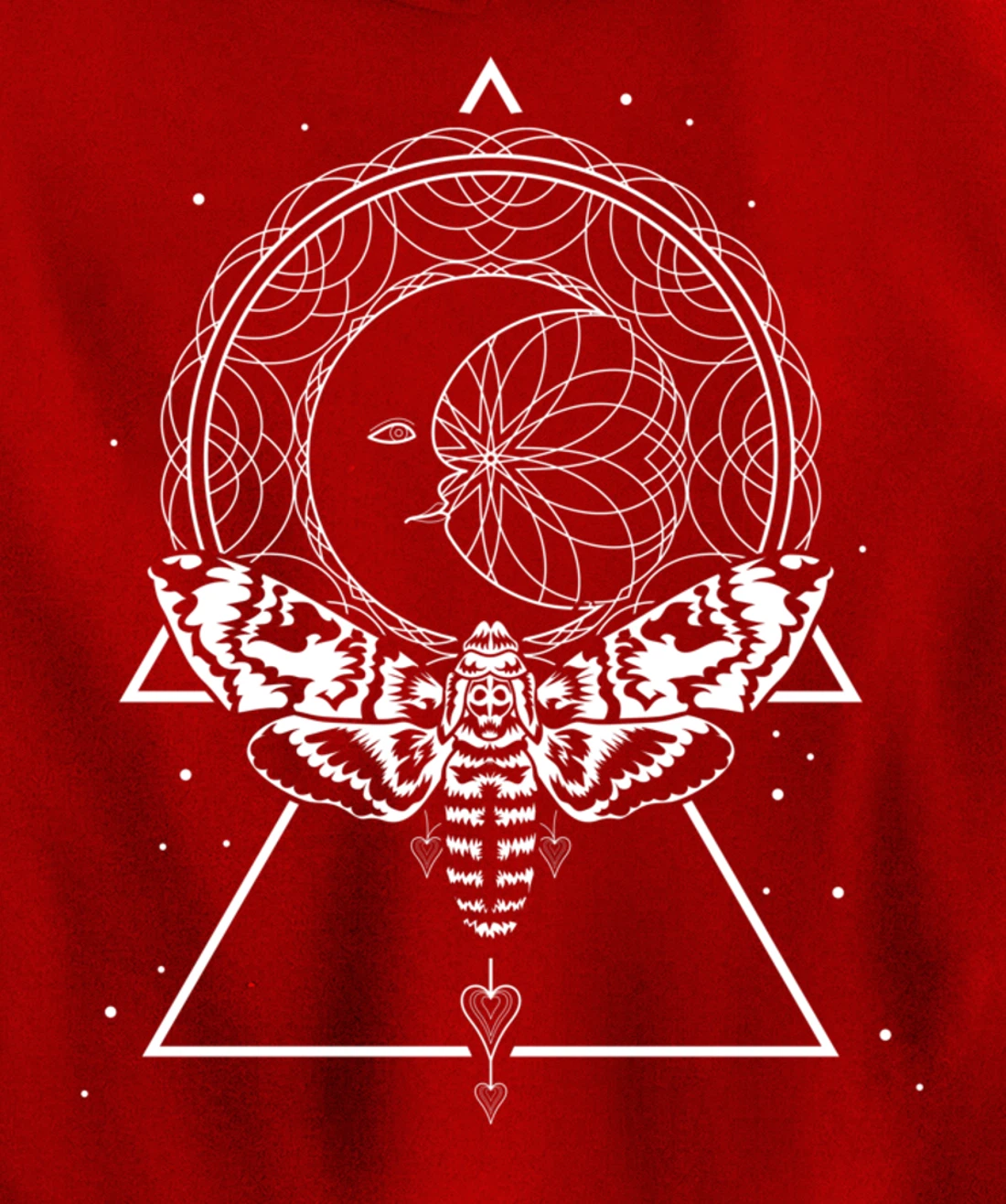 Mystical Wiccan Occult Insect Dragonfly Crescent Moon Pullover Hoodie
