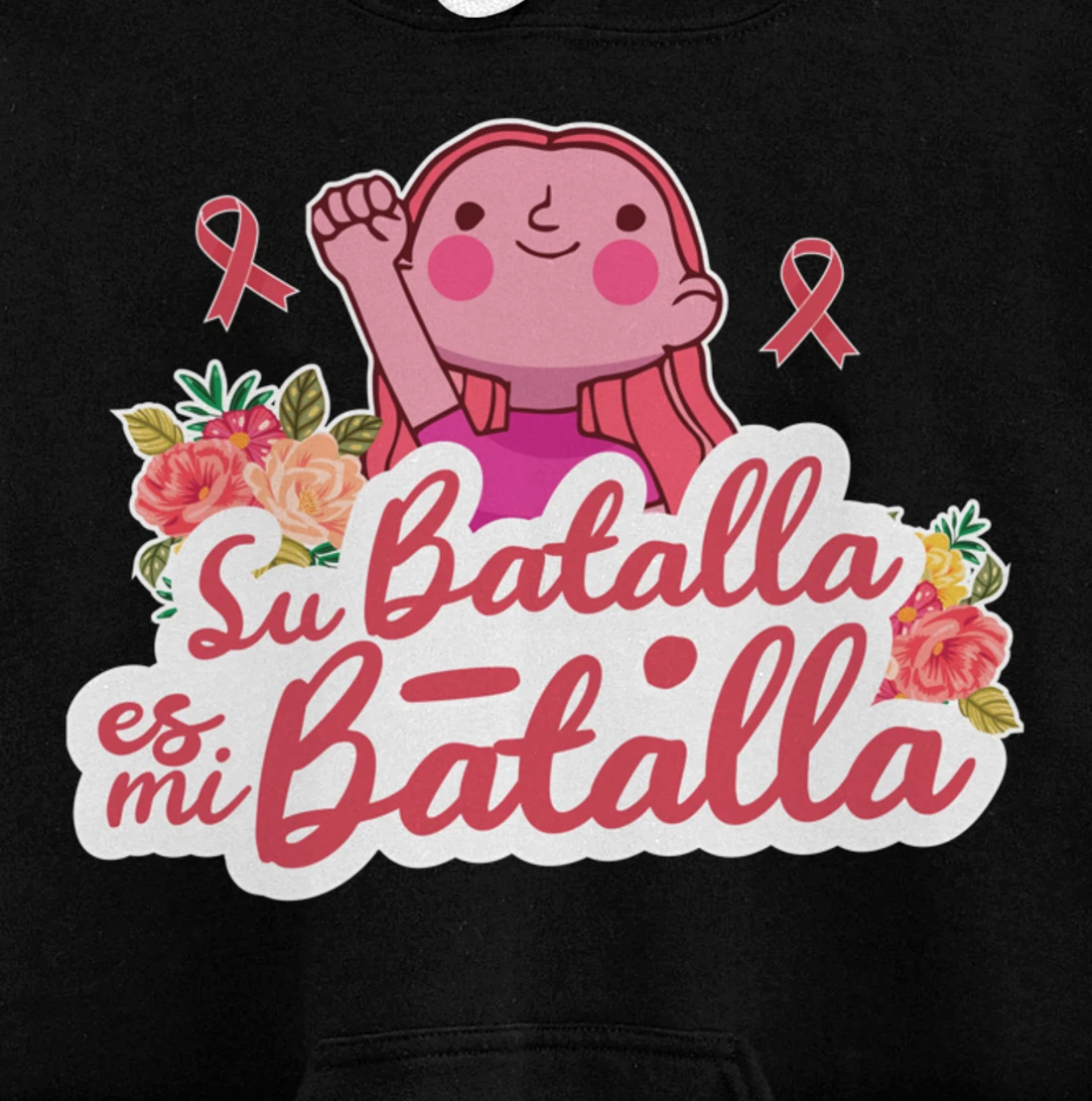 Cute We Wear Pink Spanish Breast Cancer Support Espanol Pullover Hoodie