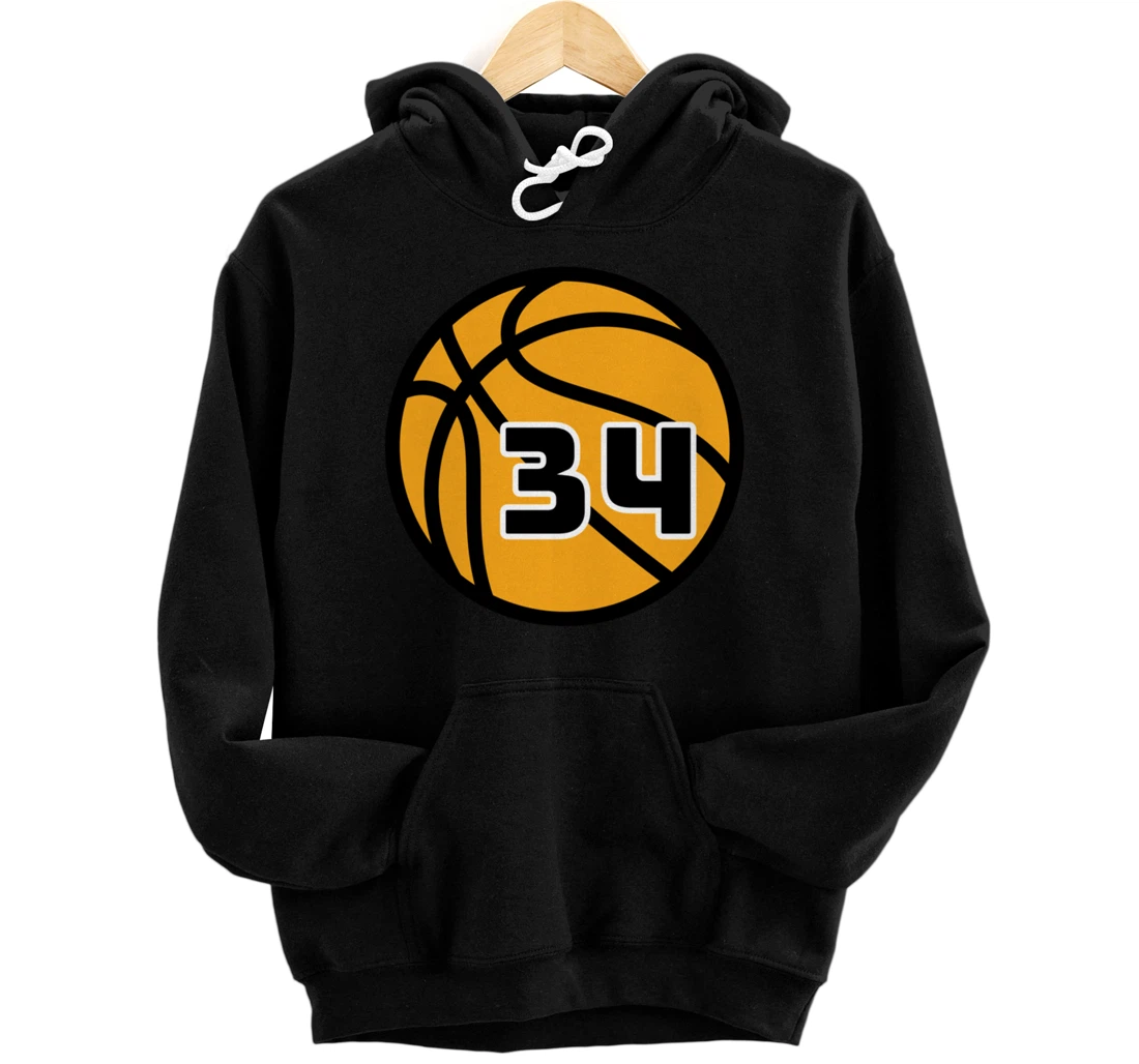 Basketball Fans Favorite Jersey Number #34 Pullover Hoodie