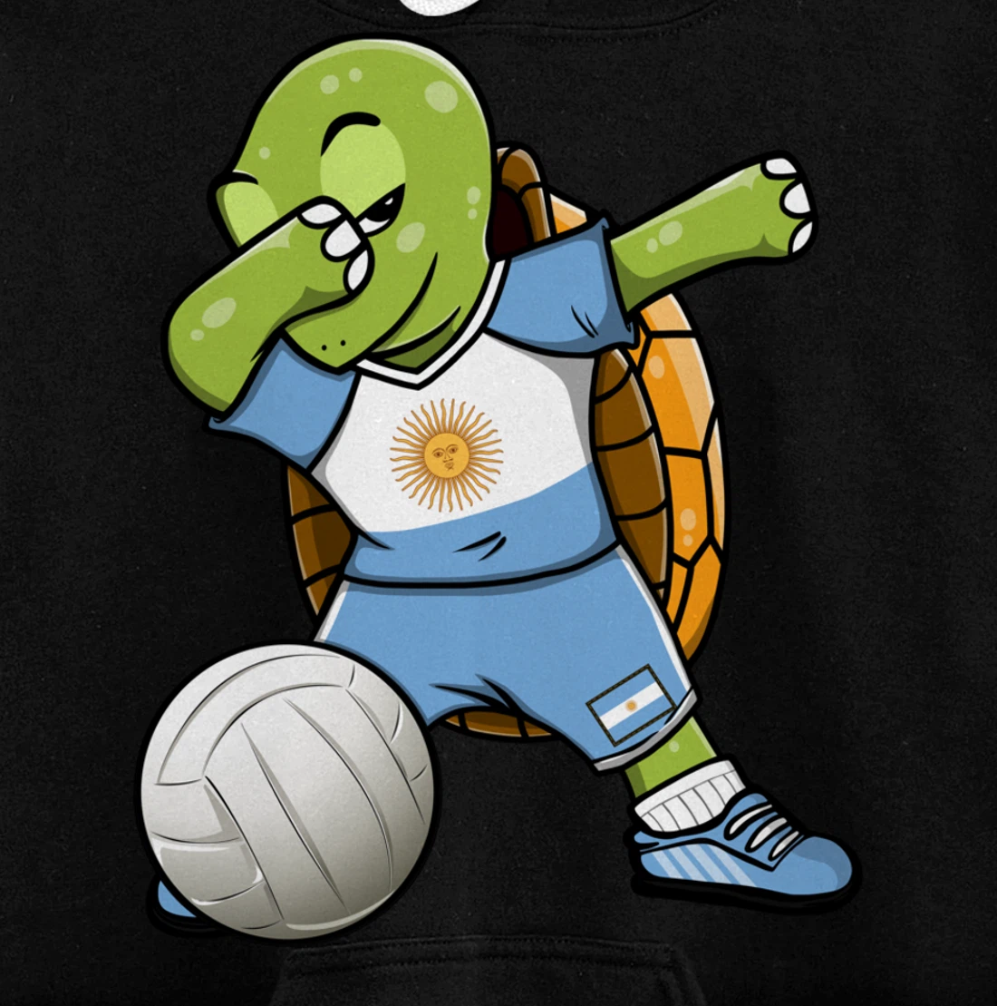 Dabbing Turtle Argentina Volleyball Fans Jersey Sport Flag Pullover Hoodie