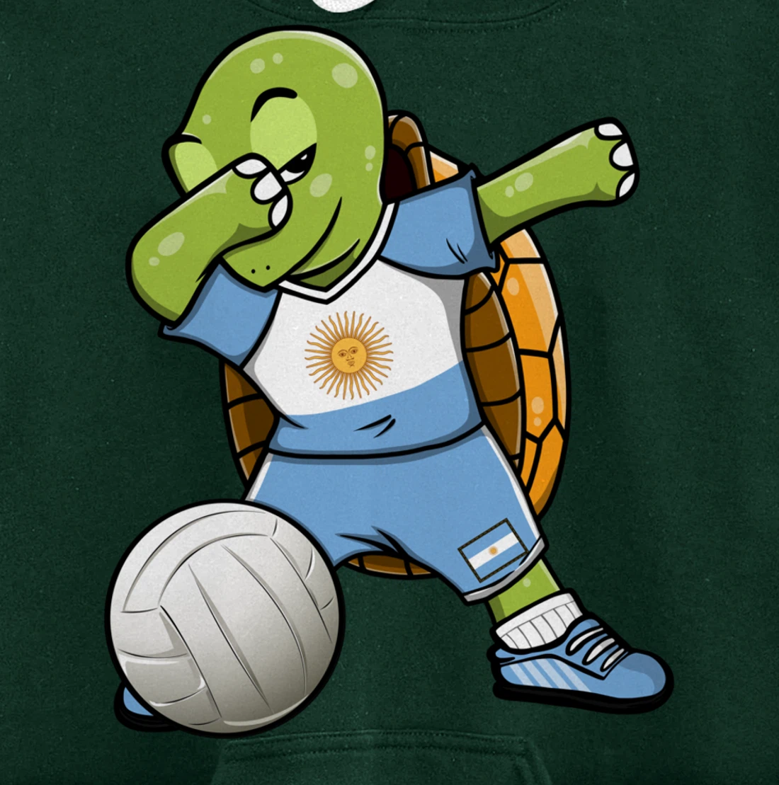 Dabbing Turtle Argentina Volleyball Fans Jersey Sport Flag Pullover Hoodie