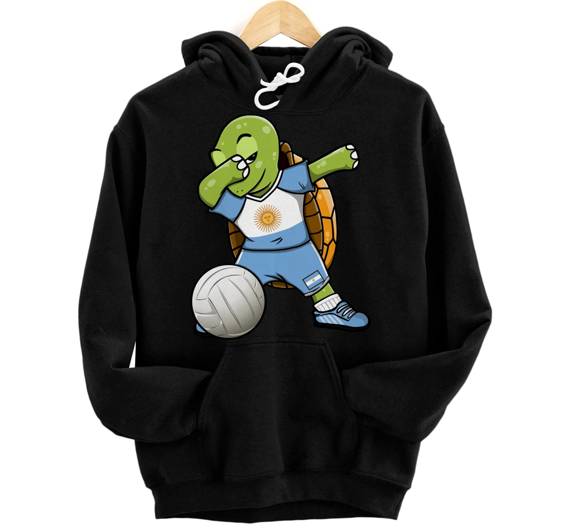 Dabbing Turtle Argentina Volleyball Fans Jersey Sport Flag Pullover Hoodie