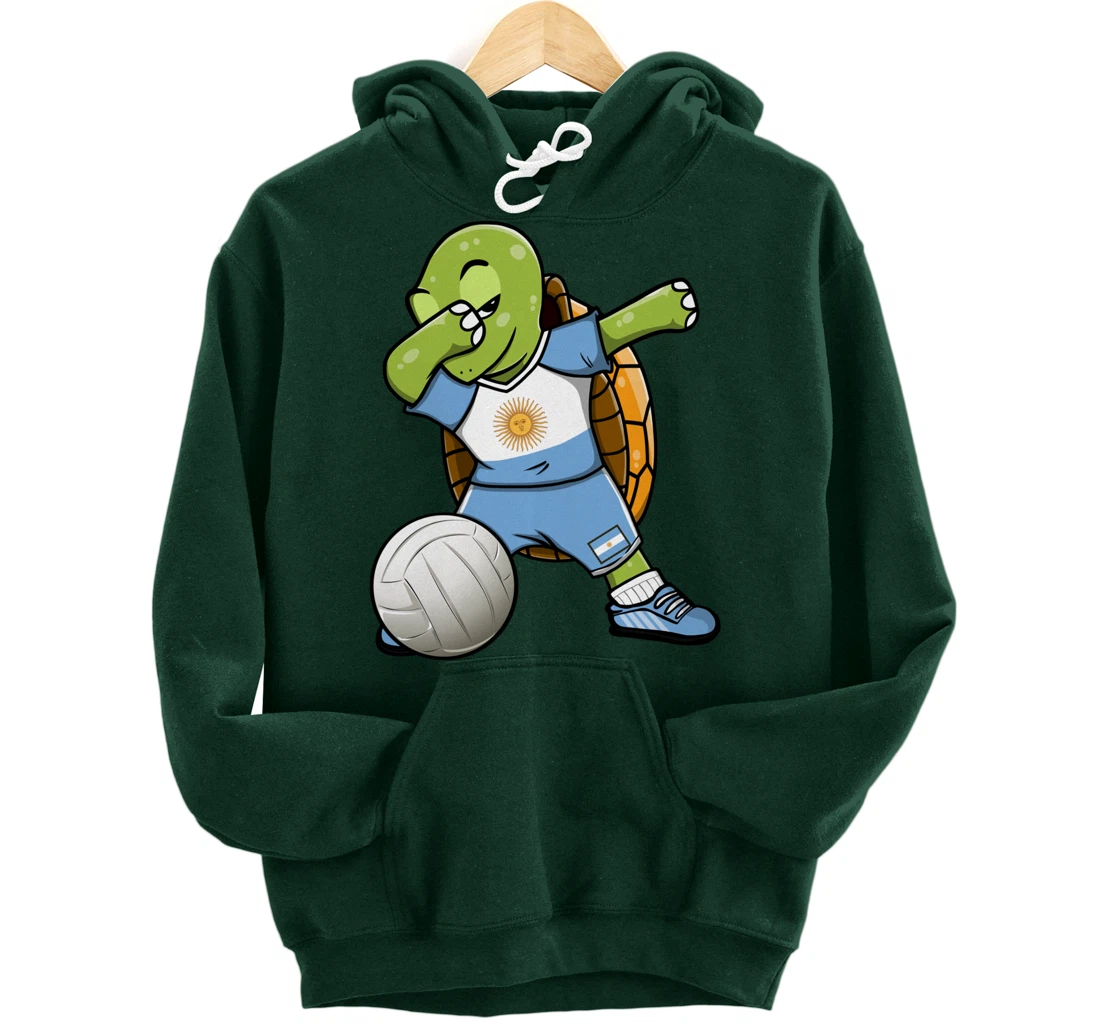 Dabbing Turtle Argentina Volleyball Fans Jersey Sport Flag Pullover Hoodie