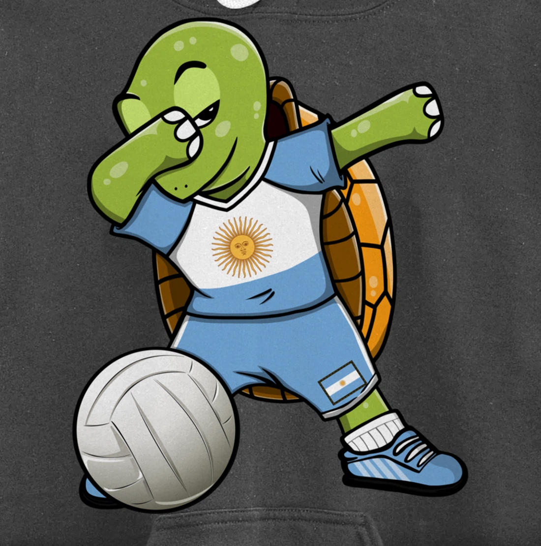 Dabbing Turtle Argentina Volleyball Fans Jersey Sport Flag Pullover Hoodie