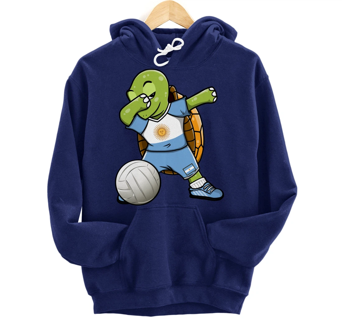 Dabbing Turtle Argentina Volleyball Fans Jersey Sport Flag Pullover Hoodie