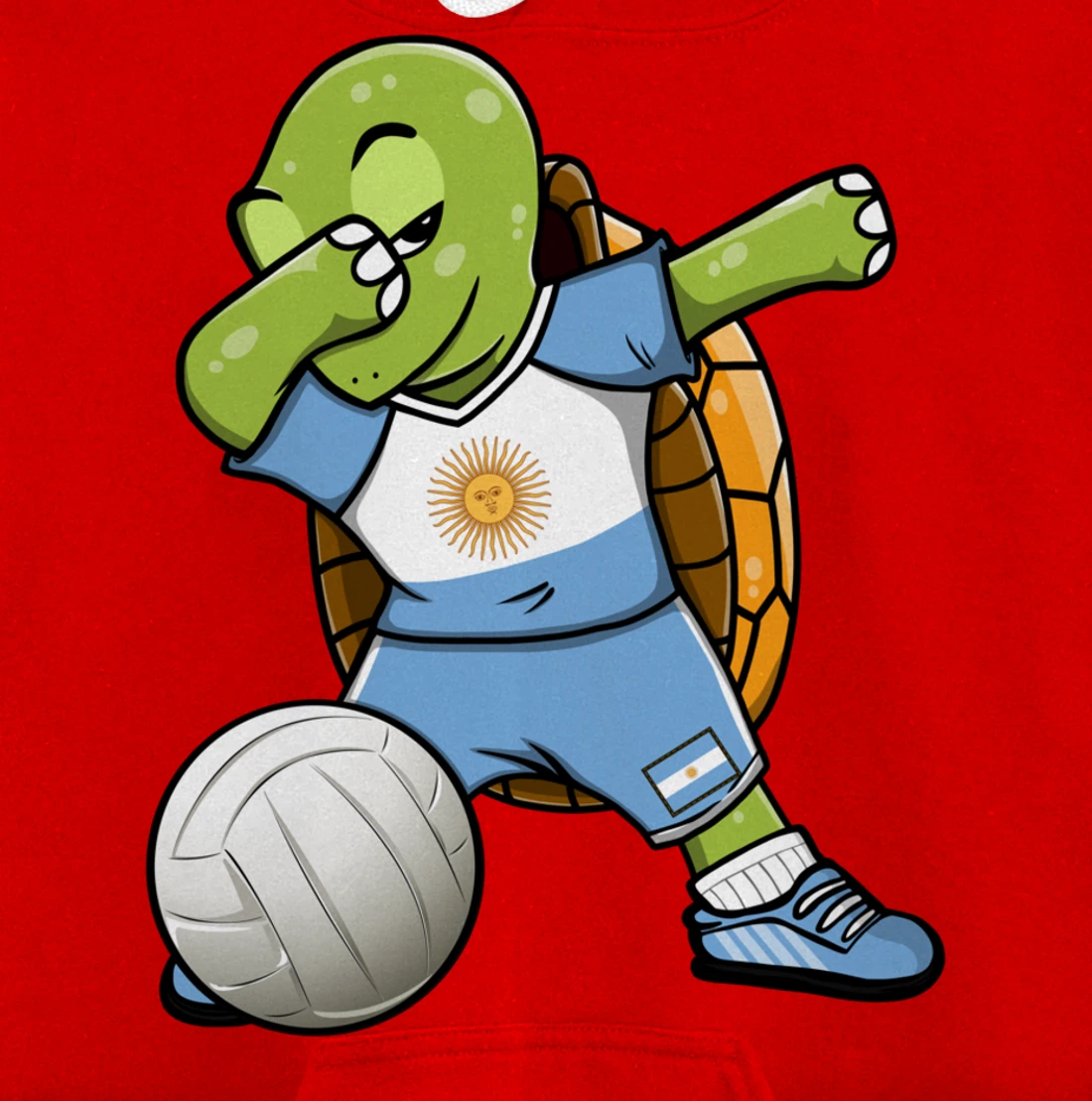 Dabbing Turtle Argentina Volleyball Fans Jersey Sport Flag Pullover Hoodie