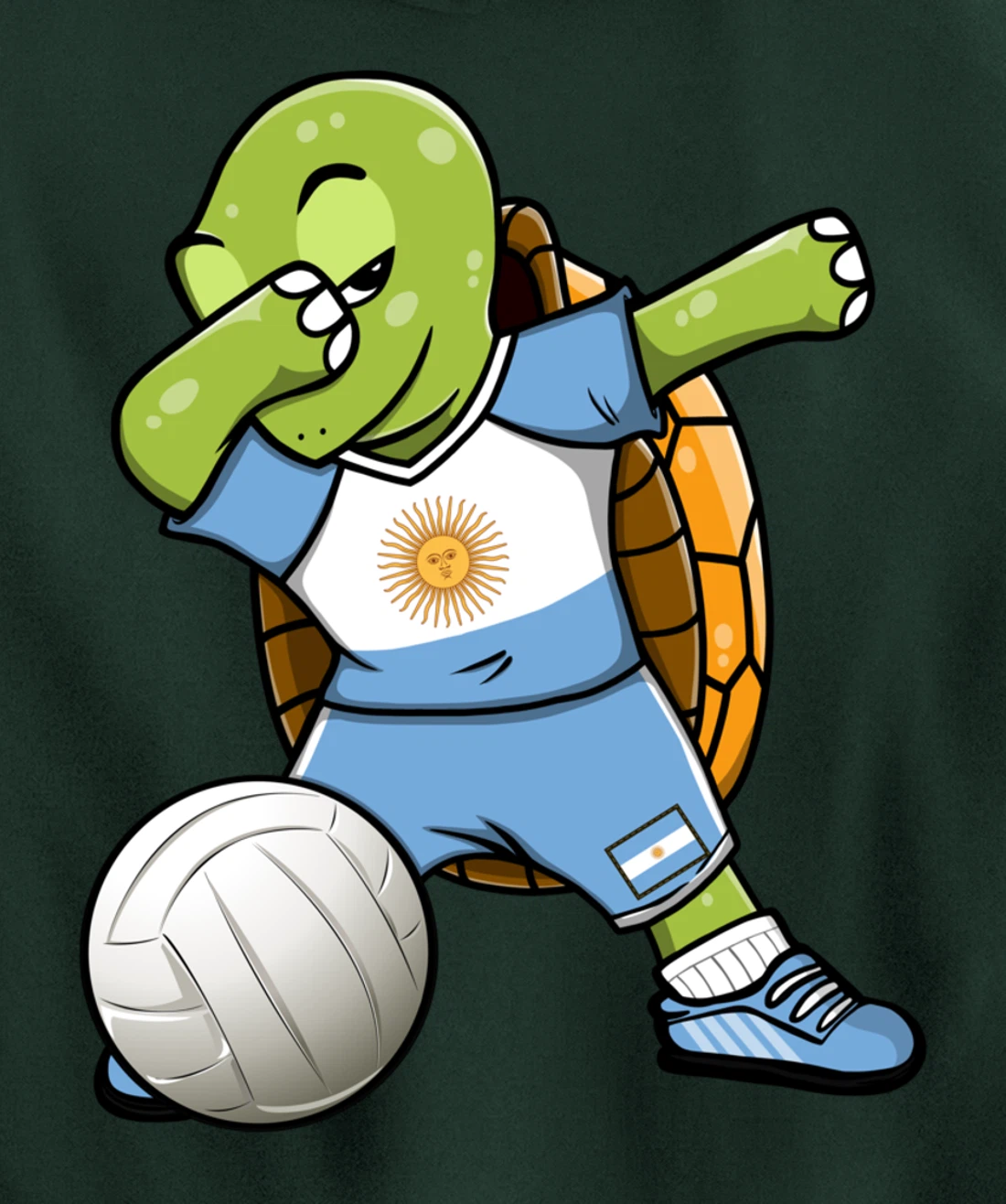 Dabbing Turtle Argentina Volleyball Fans Jersey Sport Flag Pullover Hoodie