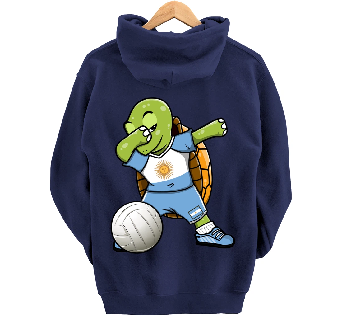 Dabbing Turtle Argentina Volleyball Fans Jersey Sport Flag Pullover Hoodie
