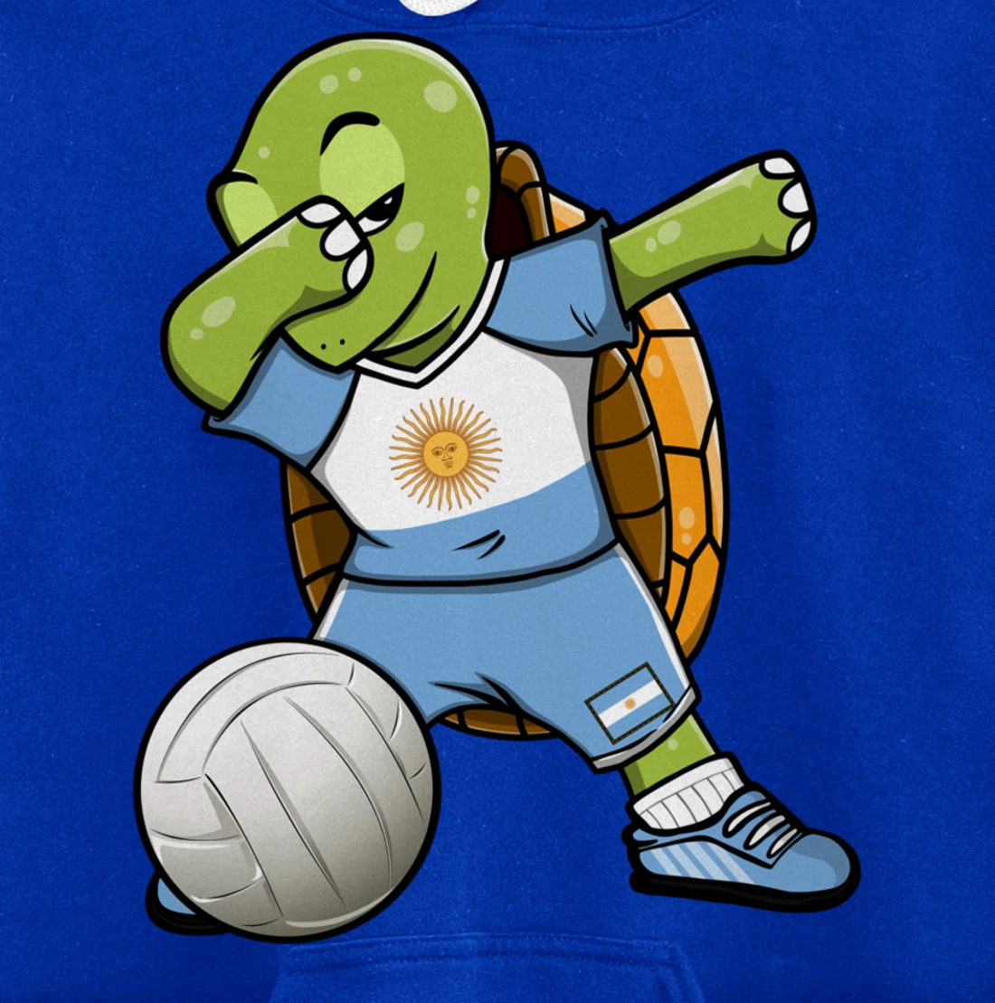 Dabbing Turtle Argentina Volleyball Fans Jersey Sport Flag Pullover Hoodie