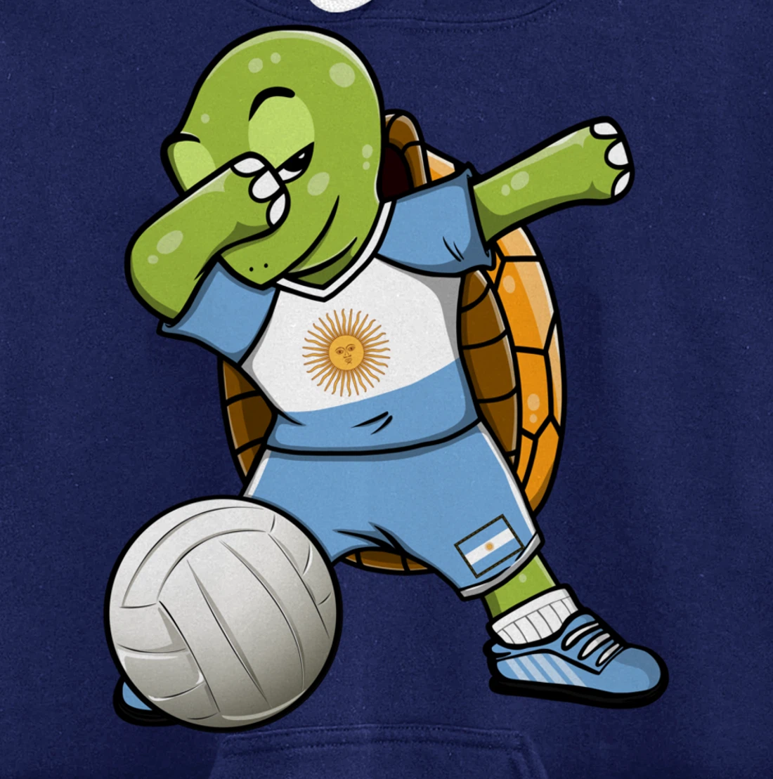 Dabbing Turtle Argentina Volleyball Fans Jersey Sport Flag Pullover Hoodie