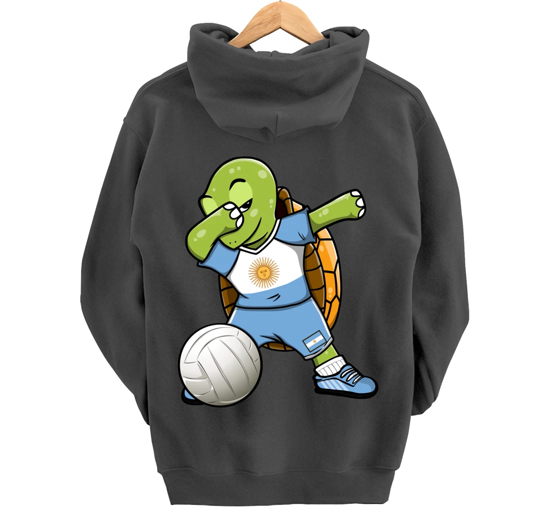 Dabbing Turtle Argentina Volleyball Fans Jersey Sport Flag Pullover Hoodie