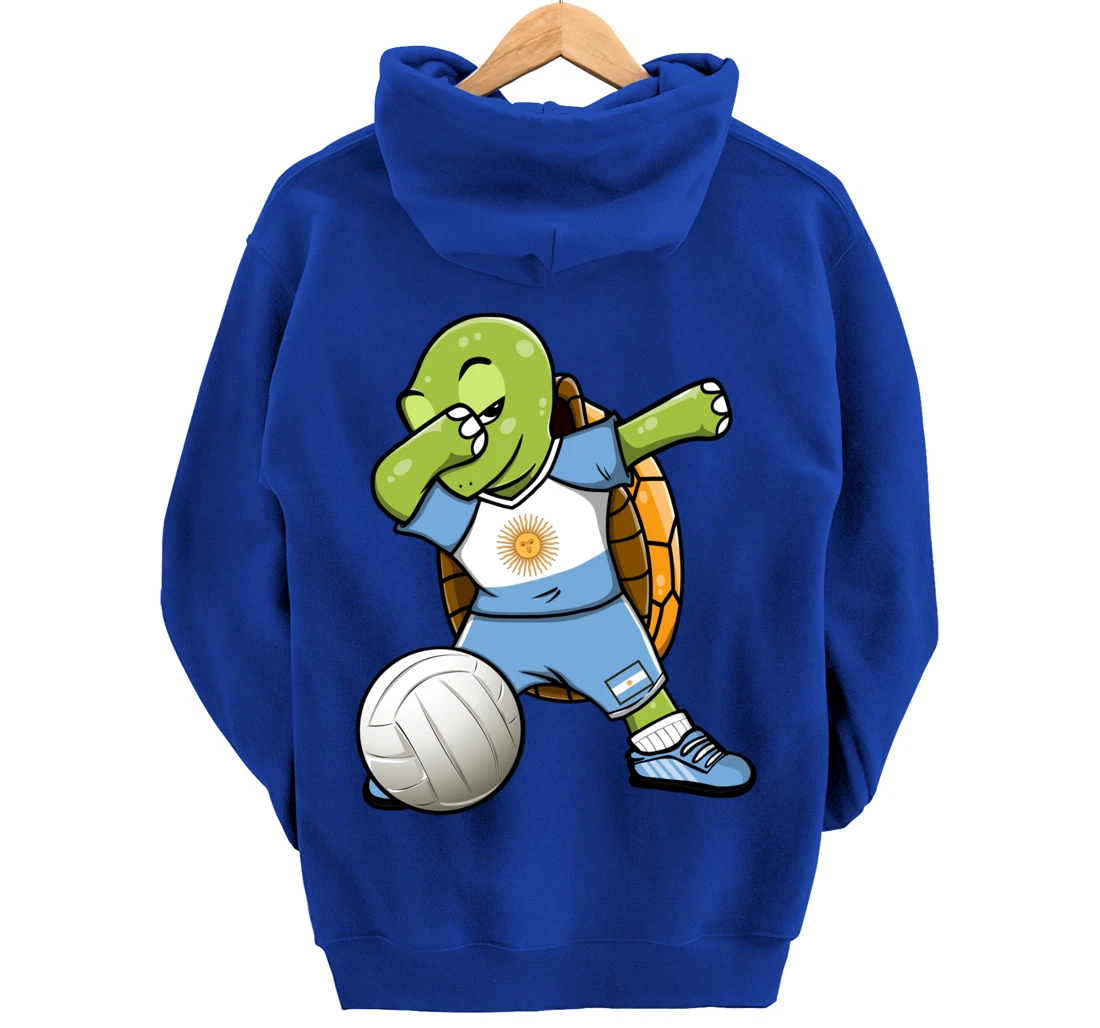 Dabbing Turtle Argentina Volleyball Fans Jersey Sport Flag Pullover Hoodie