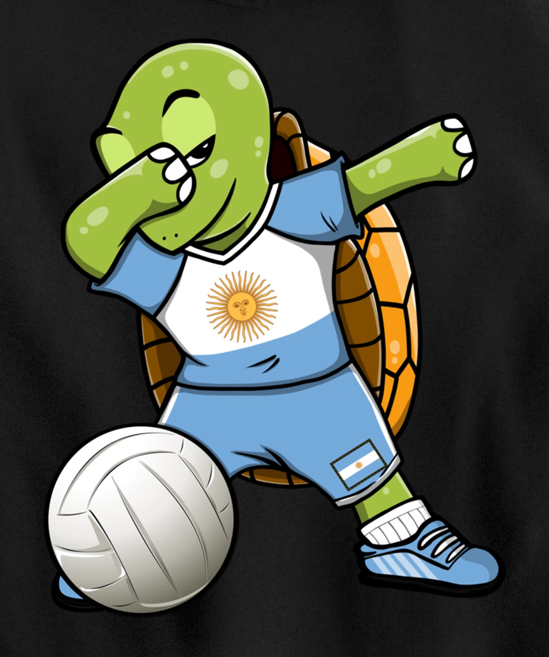 Dabbing Turtle Argentina Volleyball Fans Jersey Sport Flag Pullover Hoodie