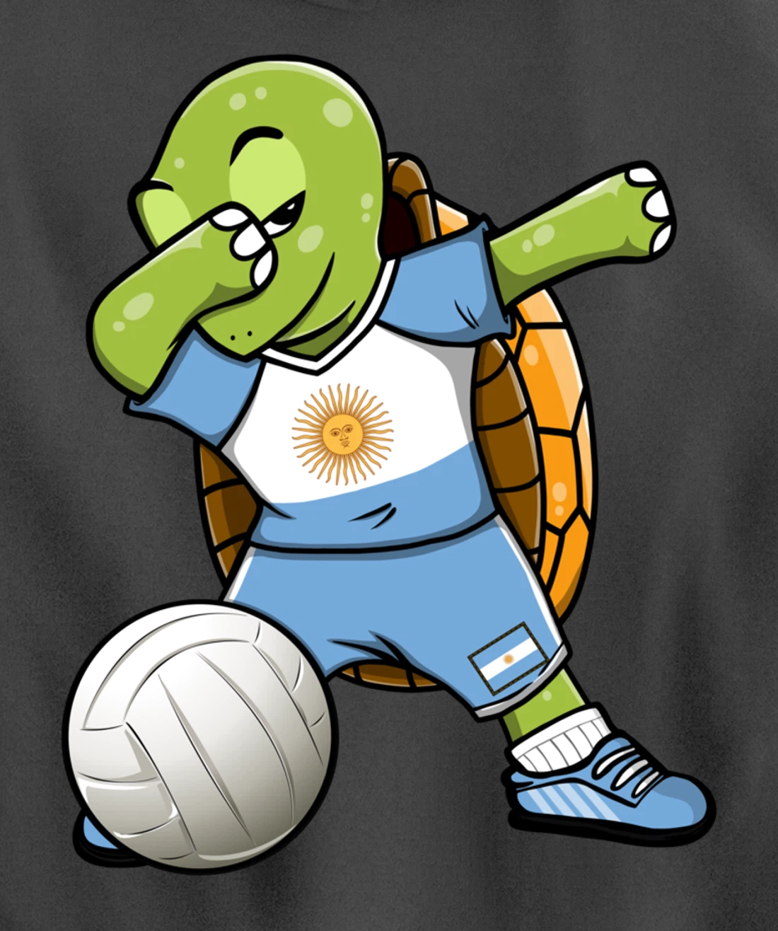 Dabbing Turtle Argentina Volleyball Fans Jersey Sport Flag Pullover Hoodie