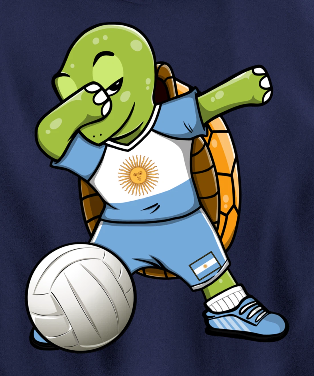Dabbing Turtle Argentina Volleyball Fans Jersey Sport Flag Pullover Hoodie