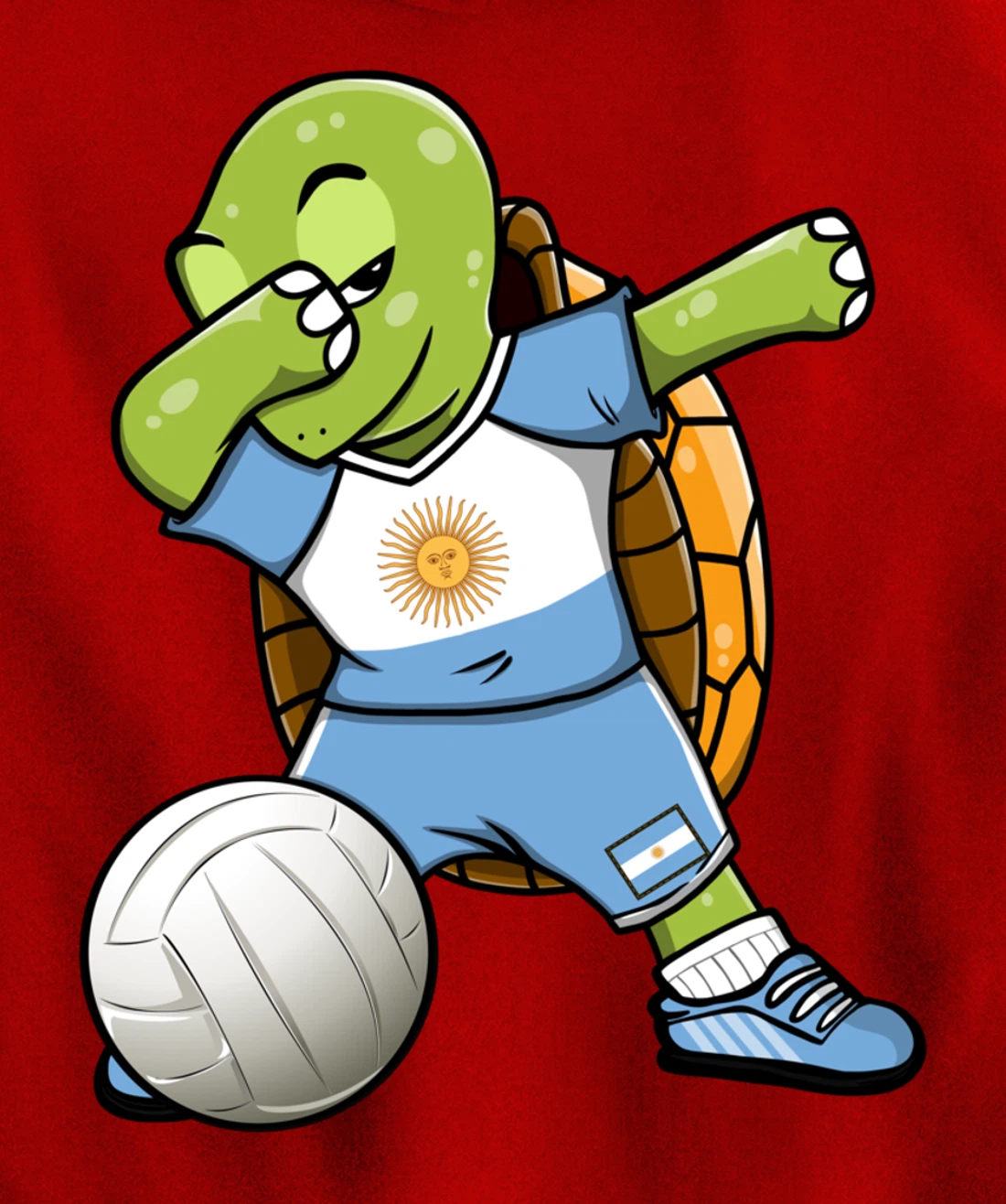 Dabbing Turtle Argentina Volleyball Fans Jersey Sport Flag Pullover Hoodie