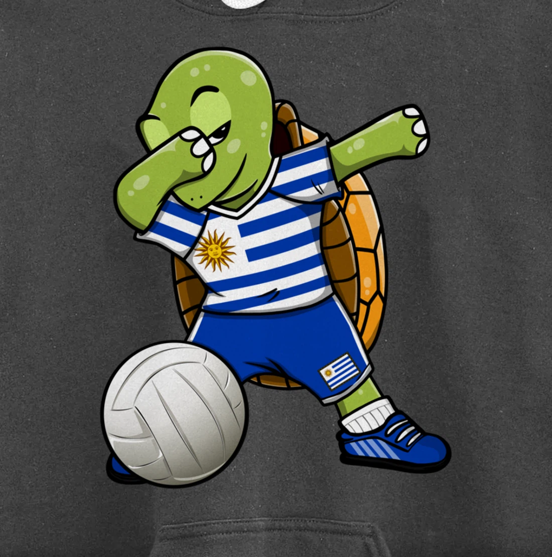Dabbing Turtle Uruguay Volleyball Fans Jersey Uruguayan Flag Pullover Hoodie