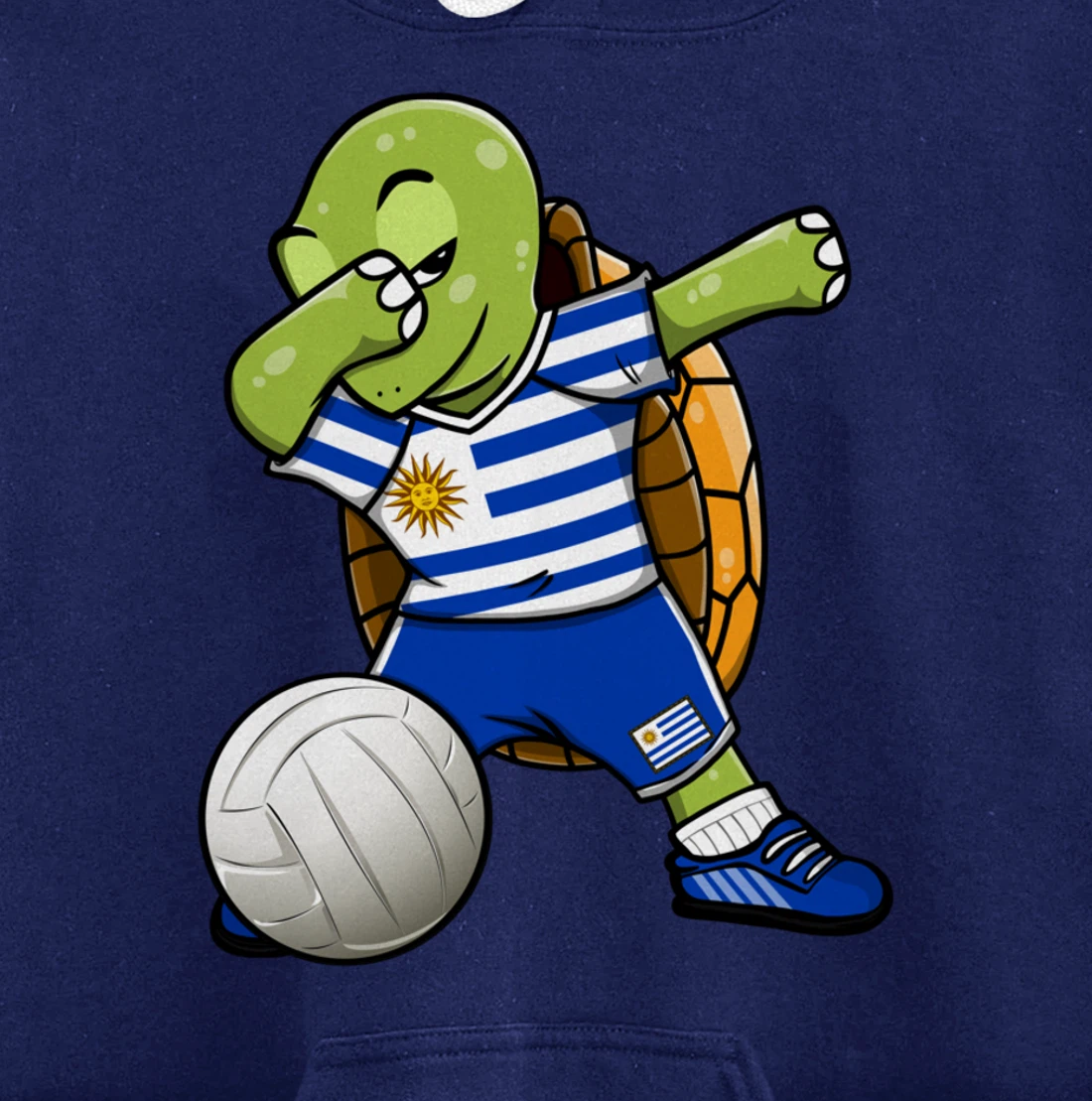 Dabbing Turtle Uruguay Volleyball Fans Jersey Uruguayan Flag Pullover Hoodie