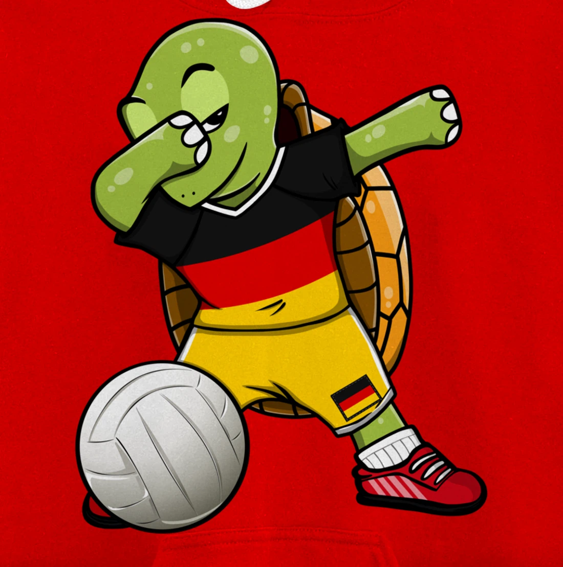 Dabbing Turtle Germany Volleyball Fans Jersey German Flag Pullover Hoodie