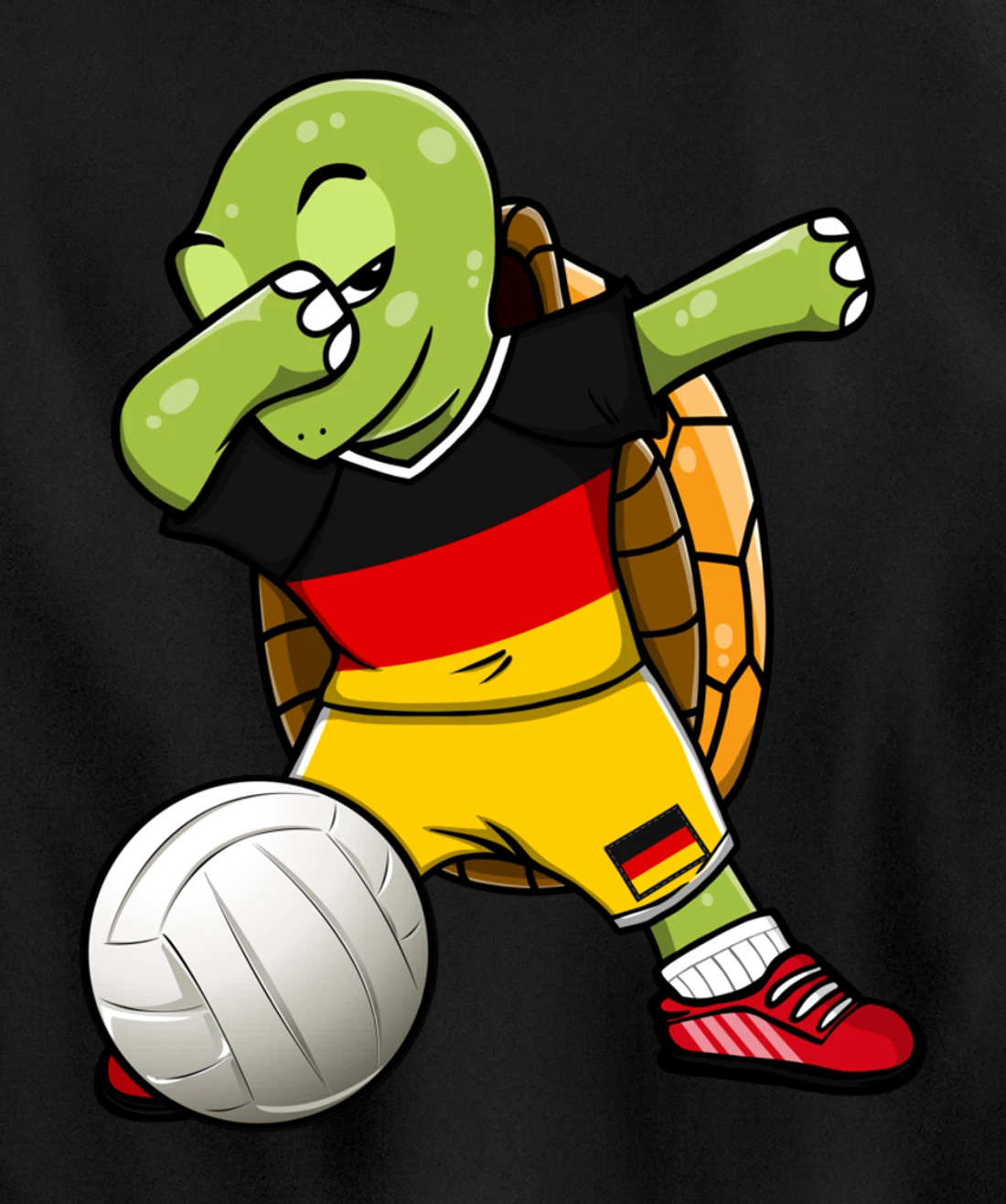 Dabbing Turtle Germany Volleyball Fans Jersey German Flag Pullover Hoodie