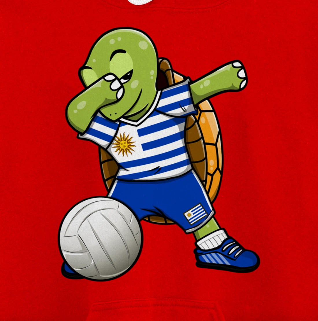 Dabbing Turtle Uruguay Volleyball Fans Jersey Uruguayan Flag Pullover Hoodie