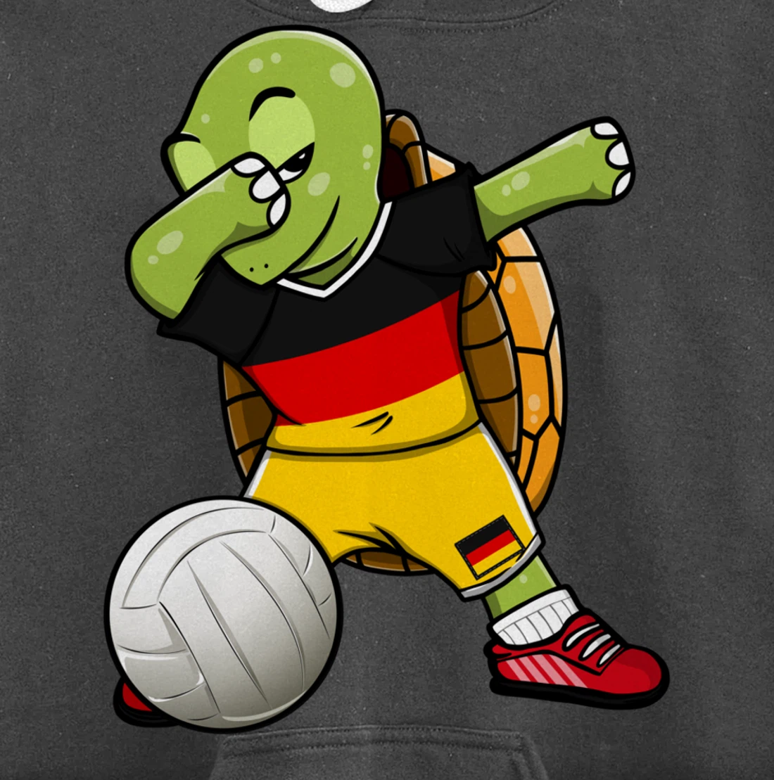 Dabbing Turtle Germany Volleyball Fans Jersey German Flag Pullover Hoodie