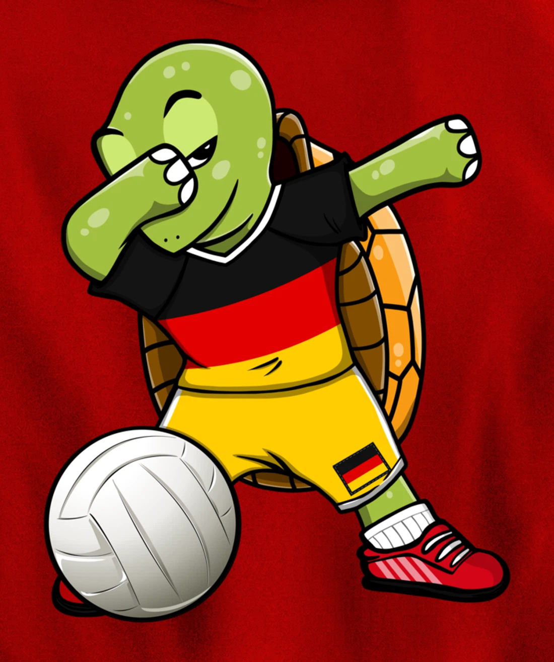 Dabbing Turtle Germany Volleyball Fans Jersey German Flag Pullover Hoodie