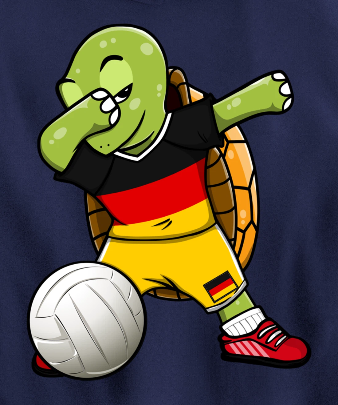 Dabbing Turtle Germany Volleyball Fans Jersey German Flag Pullover Hoodie