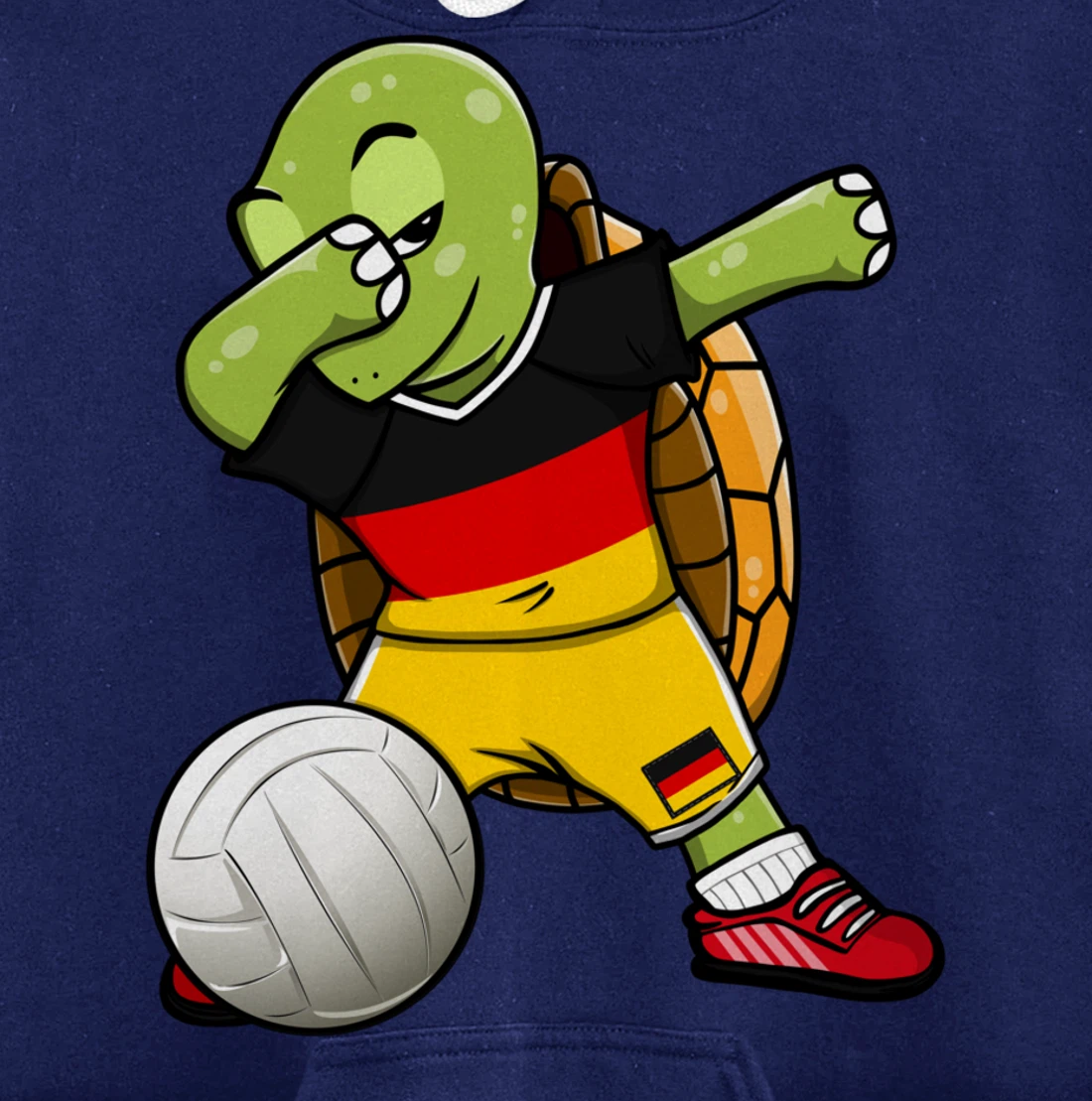Dabbing Turtle Germany Volleyball Fans Jersey German Flag Pullover Hoodie