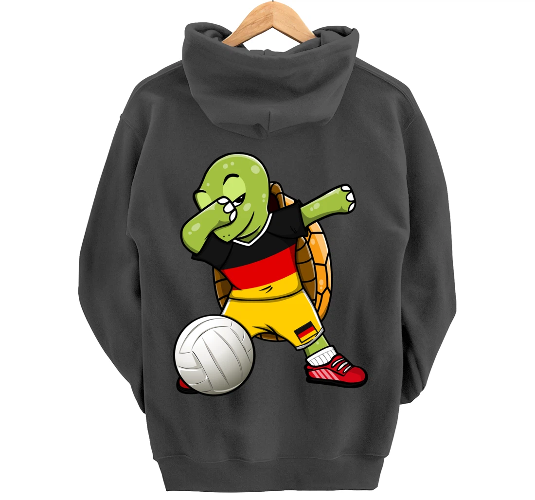 Dabbing Turtle Germany Volleyball Fans Jersey German Flag Pullover Hoodie
