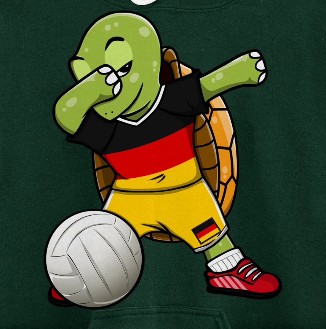 Dabbing Turtle Germany Volleyball Fans Jersey German Flag Pullover Hoodie