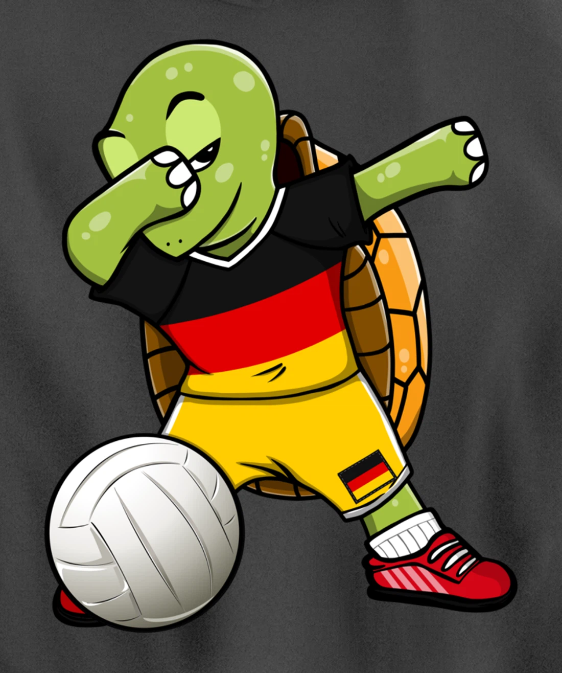Dabbing Turtle Germany Volleyball Fans Jersey German Flag Pullover Hoodie