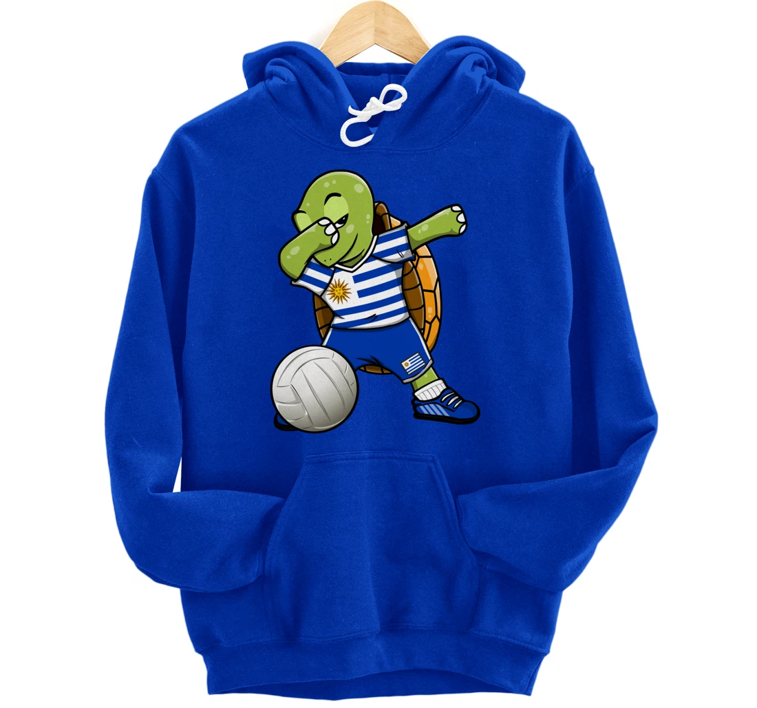 Dabbing Turtle Uruguay Volleyball Fans Jersey Uruguayan Flag Pullover Hoodie