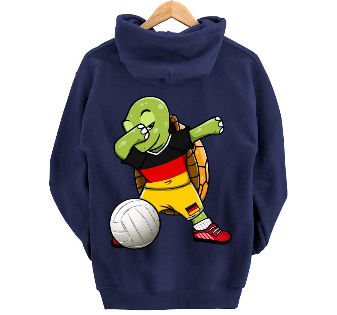 Dabbing Turtle Germany Volleyball Fans Jersey German Flag Pullover Hoodie