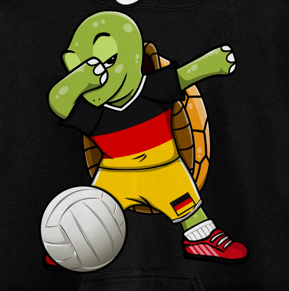Dabbing Turtle Germany Volleyball Fans Jersey German Flag Pullover Hoodie
