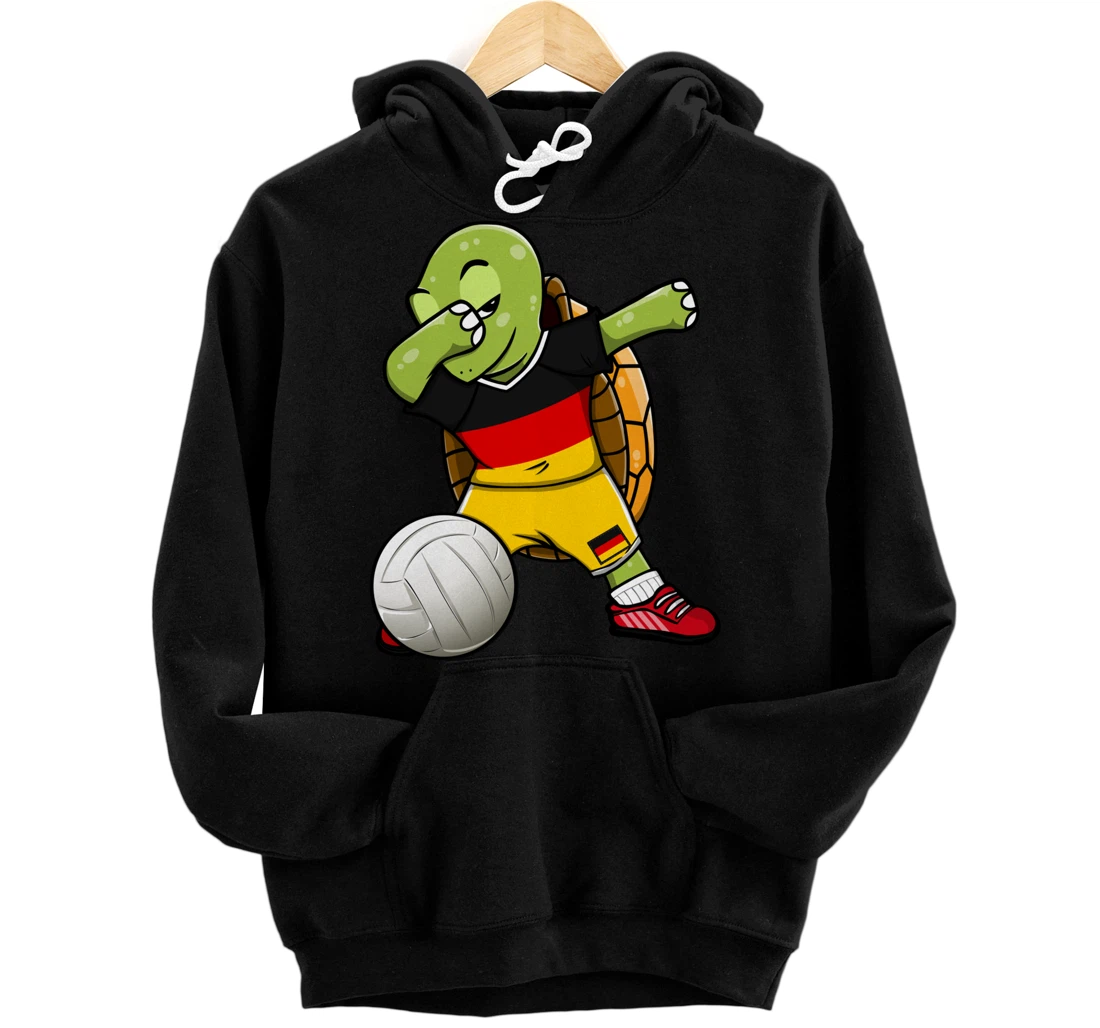 Dabbing Turtle Germany Volleyball Fans Jersey German Flag Pullover Hoodie