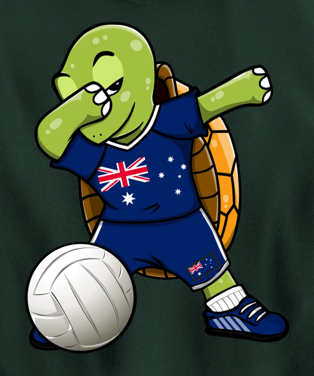 Dabbing Turtle Australia Volleyball Fans Jersey Sport Flag Pullover Hoodie