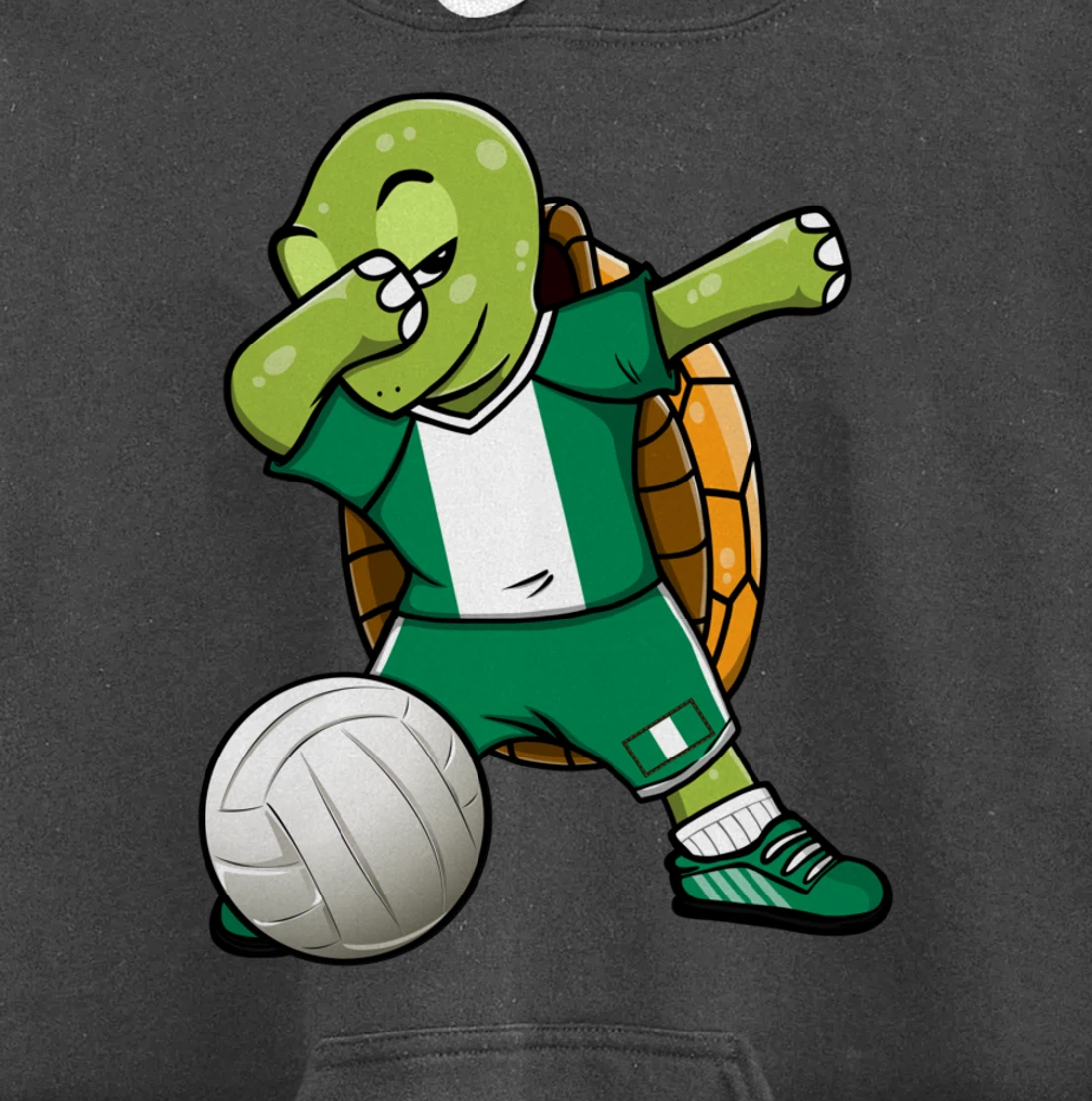 Dabbing Turtle Nigeria Volleyball Fans Jersey Nigerian Flag Pullover Hoodie