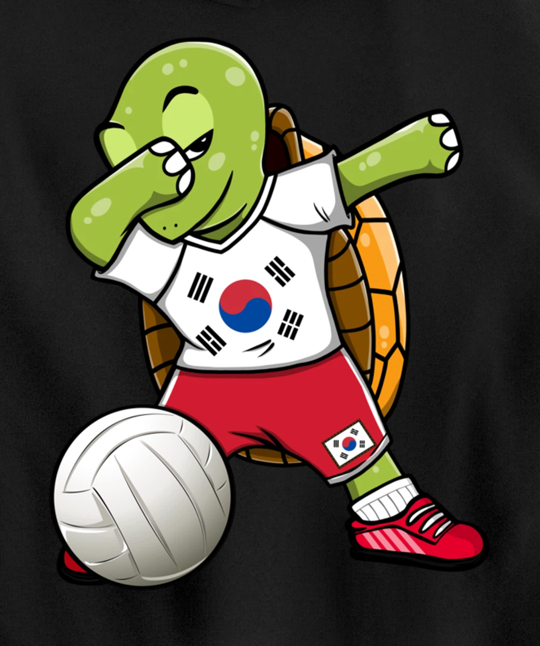 Dabbing Turtle South Korea Volleyball Fans Jersey Sport Flag Pullover Hoodie