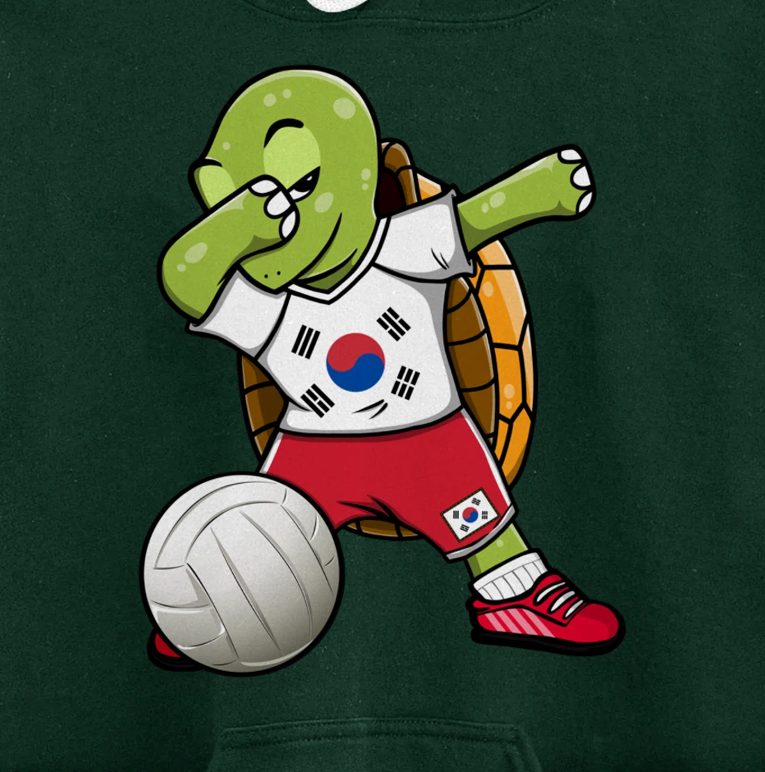 Dabbing Turtle South Korea Volleyball Fans Jersey Sport Flag Pullover Hoodie