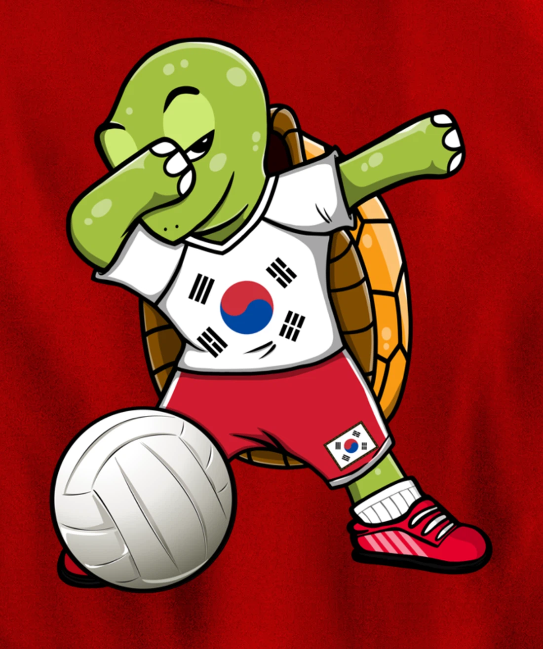Dabbing Turtle South Korea Volleyball Fans Jersey Sport Flag Pullover Hoodie